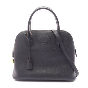 Hermes Bolide 31 Leather Handbag Black